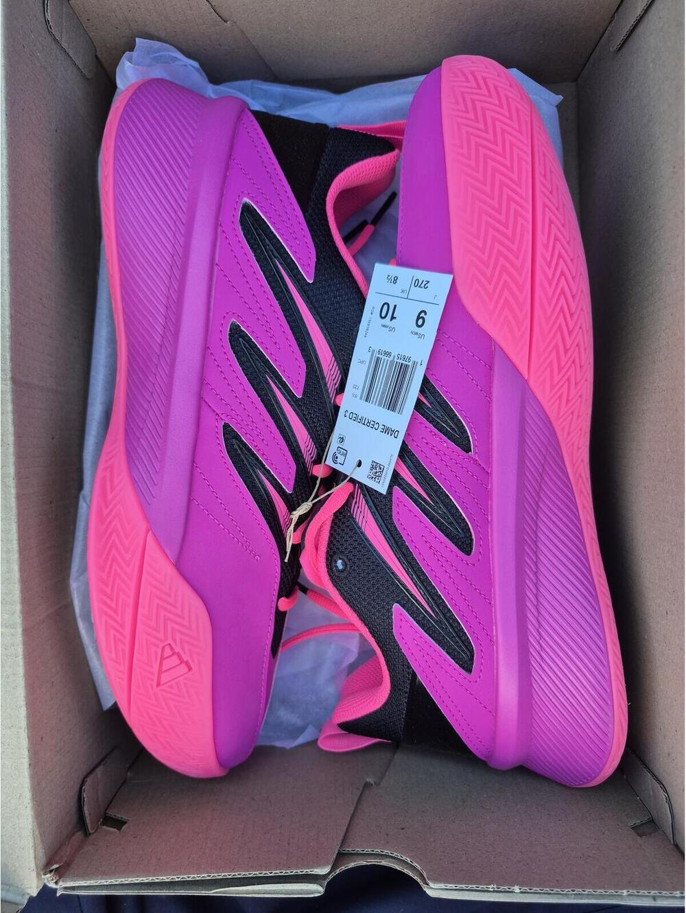 Adidas Dame Certified 3 Basketball Shoes Pink Black Size 9